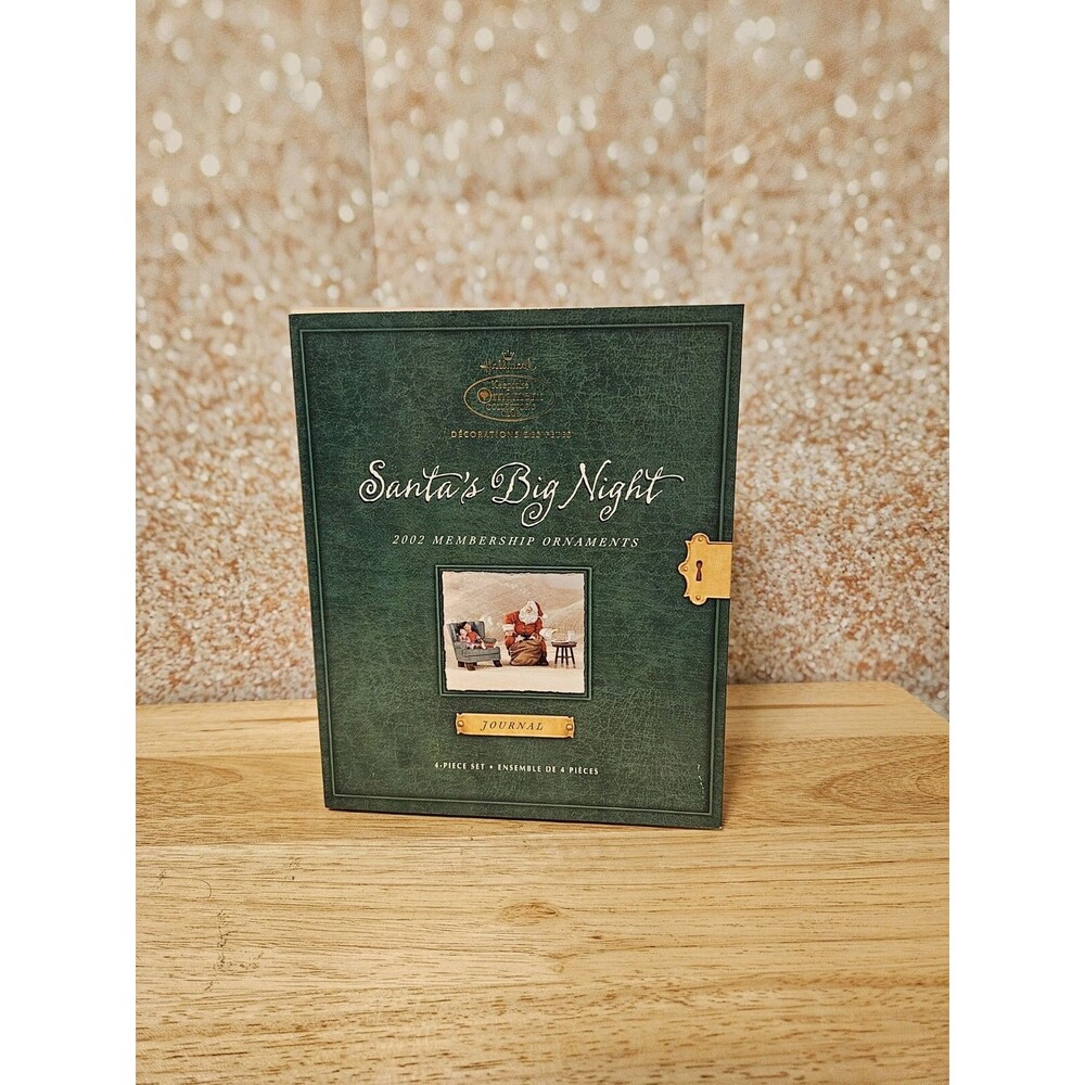 Hallmark 2002 Collector's Club Ornament Santa's Big Night Journal 4 Piece Set